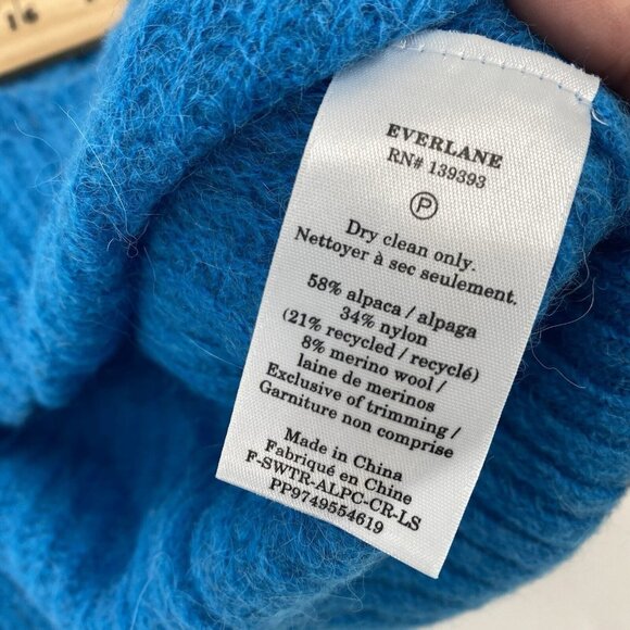 Everlane The Oversized Alpaca Crew Sweater in Heathered Blue Size Small - Picture 10 of 14
